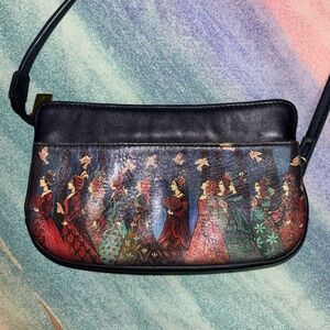 Vintage Icon Artwork unique leather crossbody bag